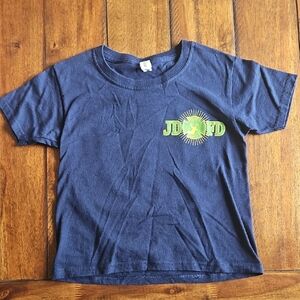Jerzees Kids Dark Blue Tee with Lime Graphic